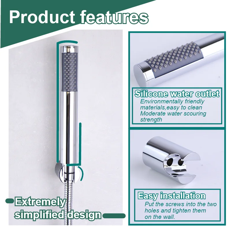 

9-цветный круглый набор для ручного душа SUS304, силиконовый набор для выхода воды, хром, материал высокого качества, титан, золото