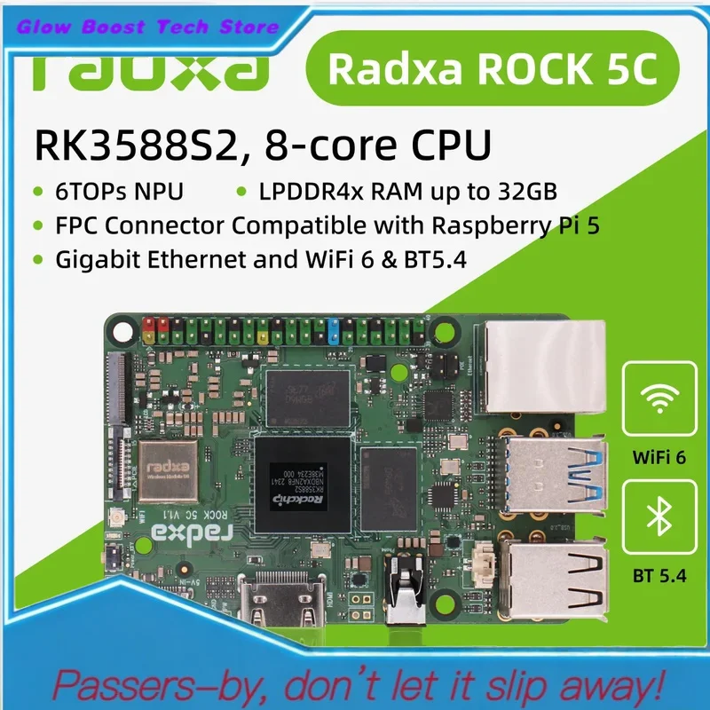Glow 5C RK3588S2, Radxa ROCK 5C Lite RK3582, computer a scheda singola