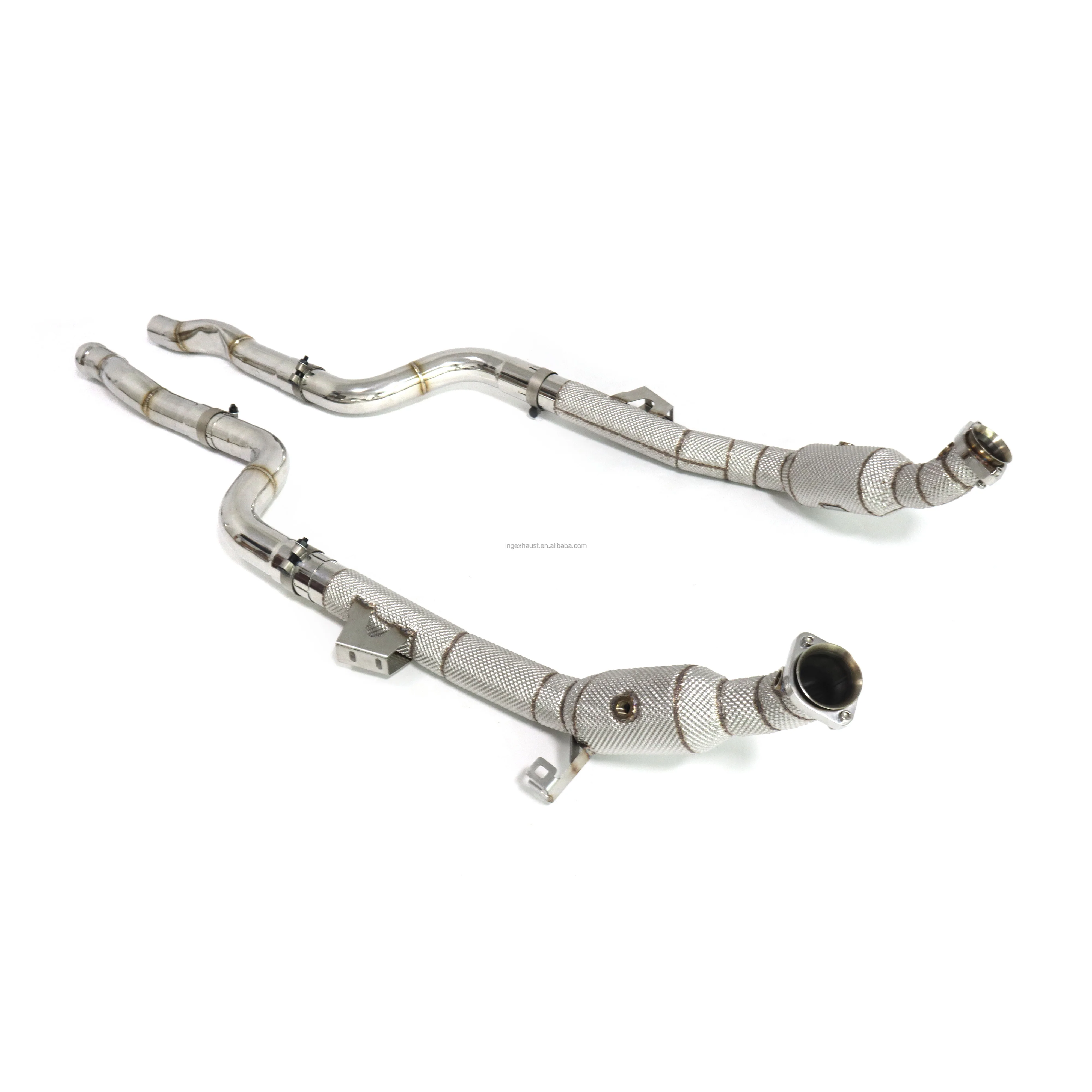 ING Exhaust System High Flow Performance Downpipe for Mercedes benz W218 CLS63 With Heat shield car accessories