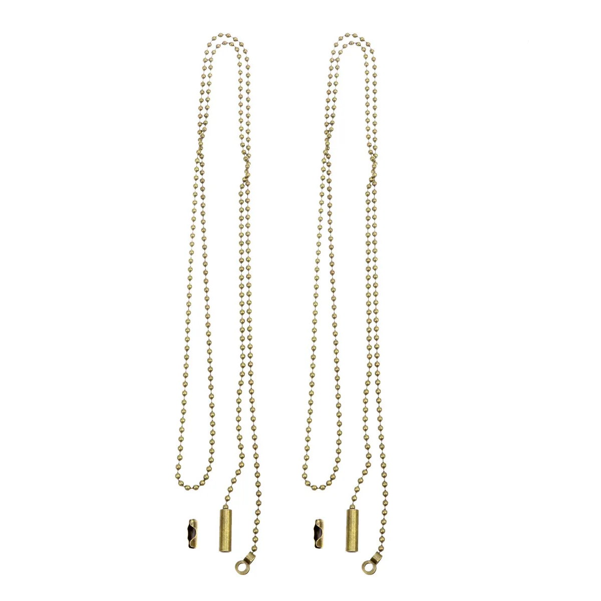 2Pcs 3Mm Diameter Beaded Pull Chain Extender with Matching Connector for Ceiling Light Fan Bedside Lamp DIY Adjustable Length