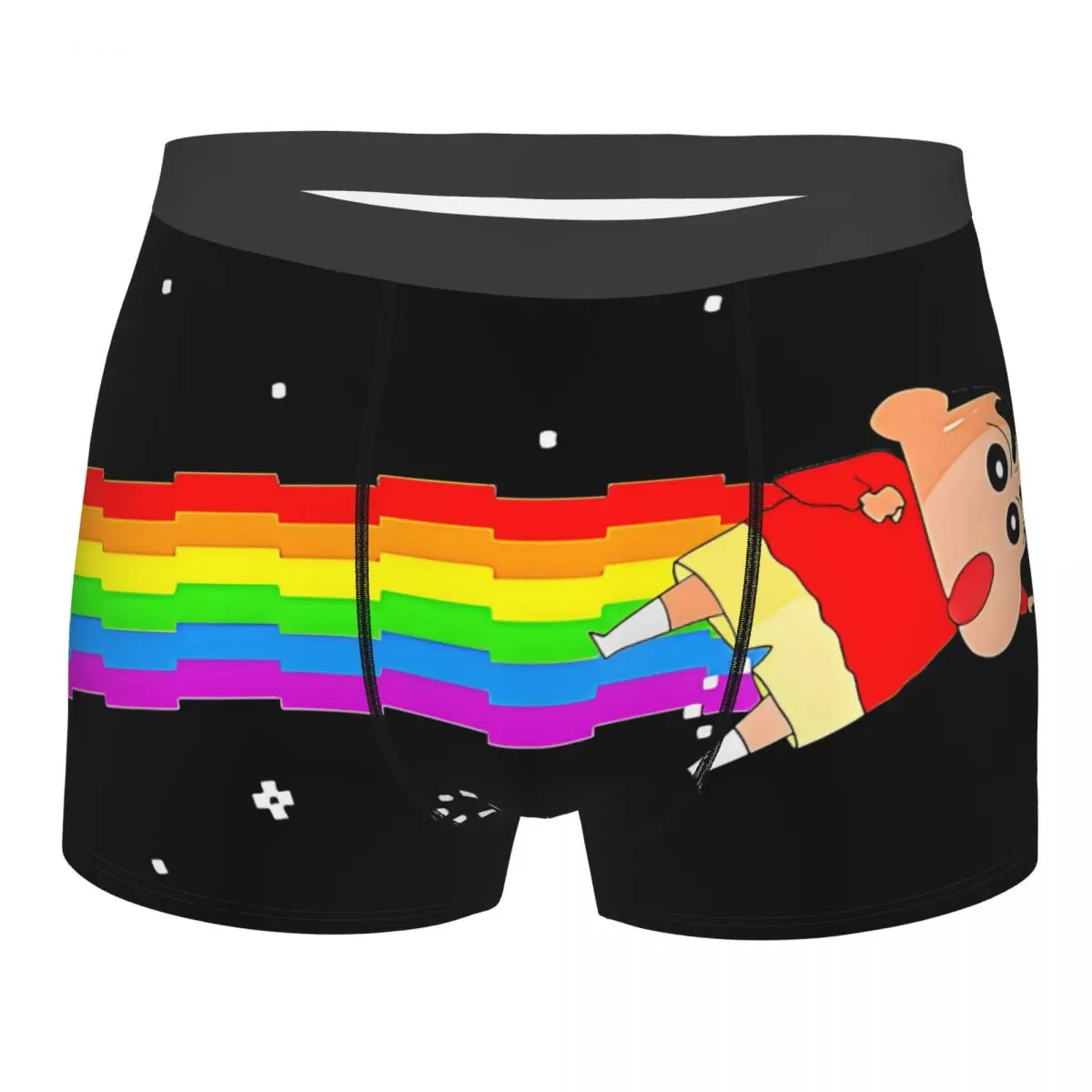 

Модные боксеры на заказ в стиле манга C-Crayones, шорты, мужские трусы, удобные радужные трусы, нижнее белье
