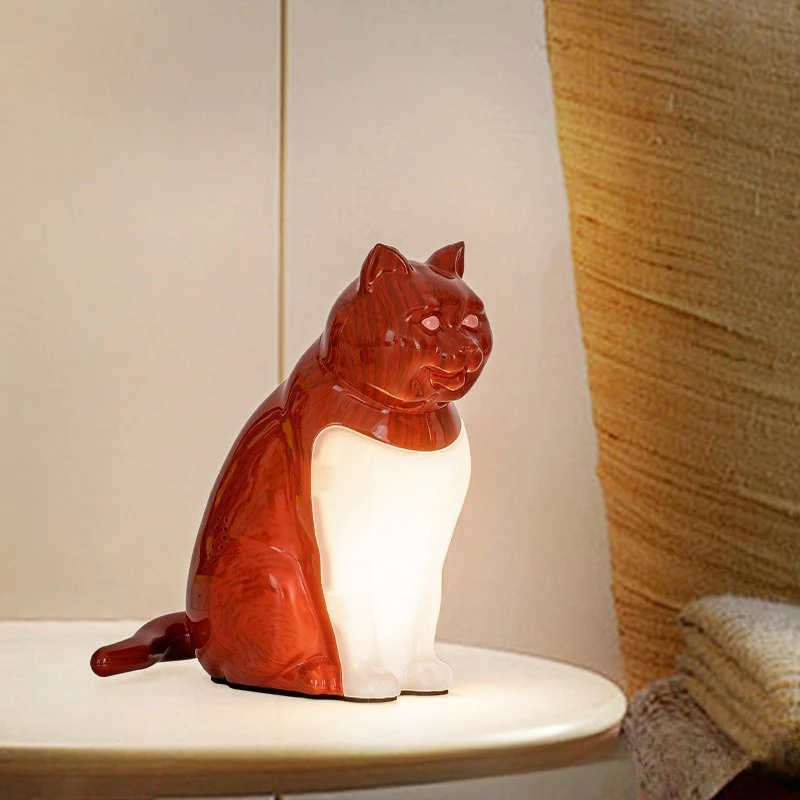 寝室用USB充電式猫型オーナメント装飾ナイトライト、サウンドアロマセラピー機能付き、クリエイティブなギフトデスクランプ