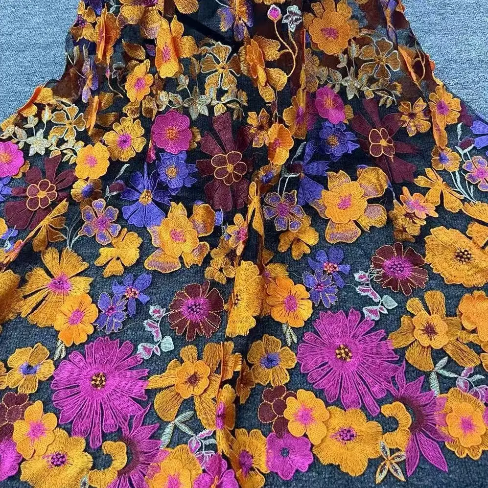 أقمشة الدانتيل الزهور الملونة لفساتين القماش DIY والإكسسوارات والمنسوجات المنزلية