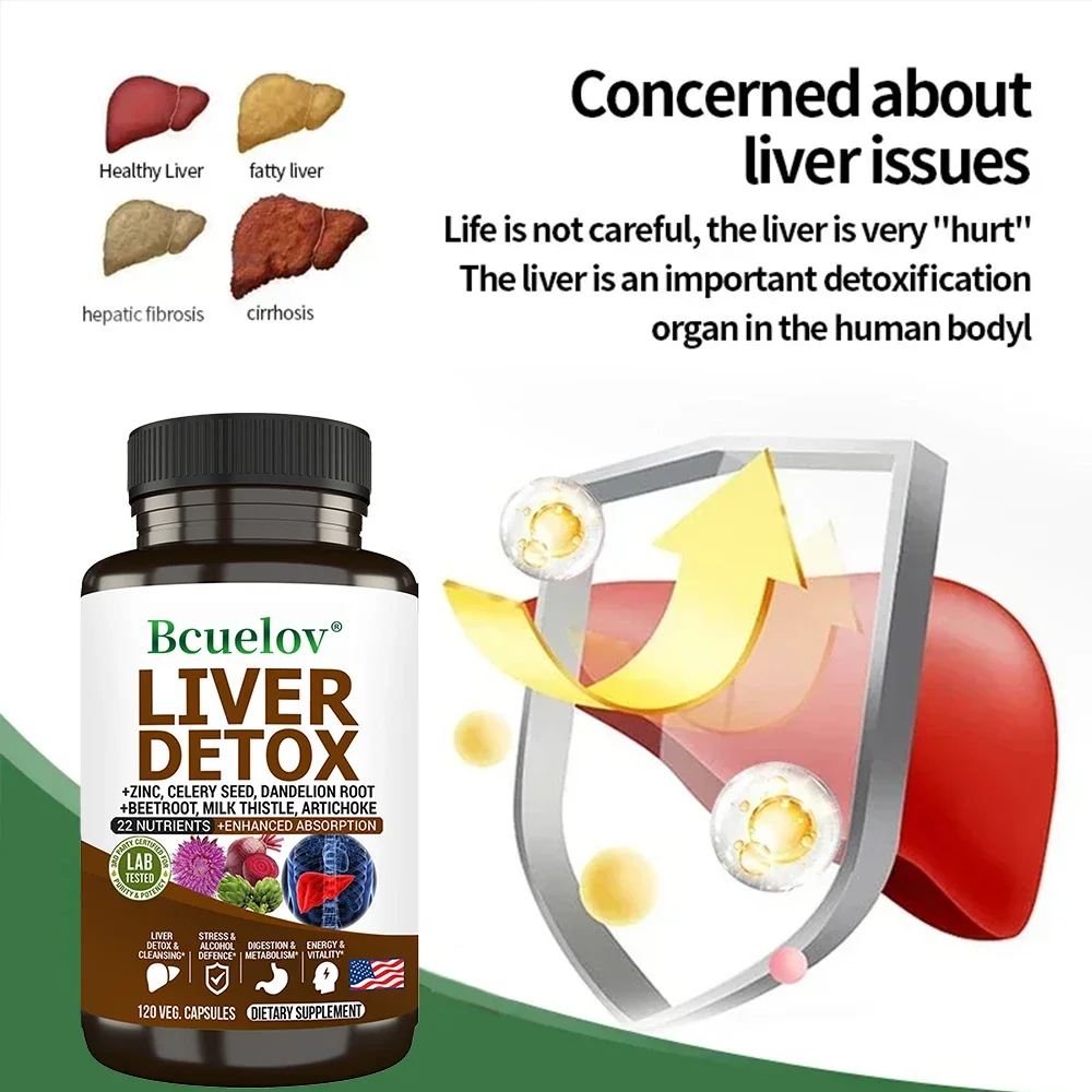 Liver Cleanse and Detox & Repair Formula - Herbal Liver Support Supplement with Milk Thistle Extract for Liver Health