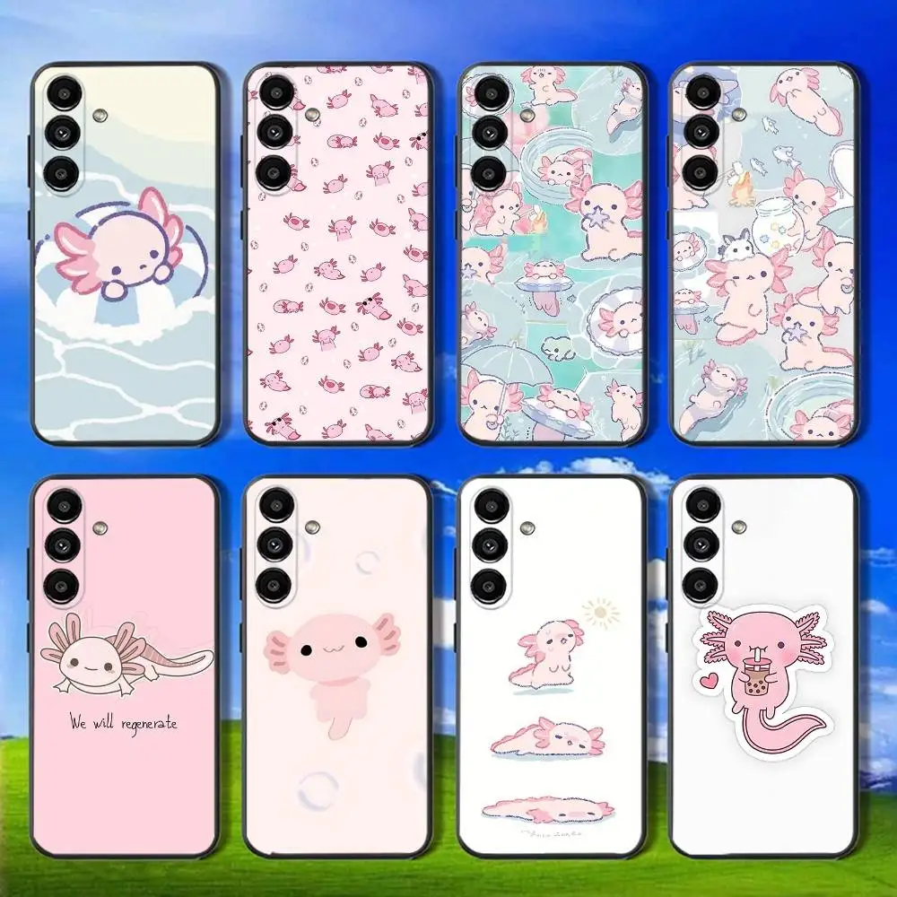 

Cartoon Cute Axolotl Phone Case For Samsung Galaxy A13,A21s,A22,A31,A32,A52,A53,A71,A80,Soft Black Shell
