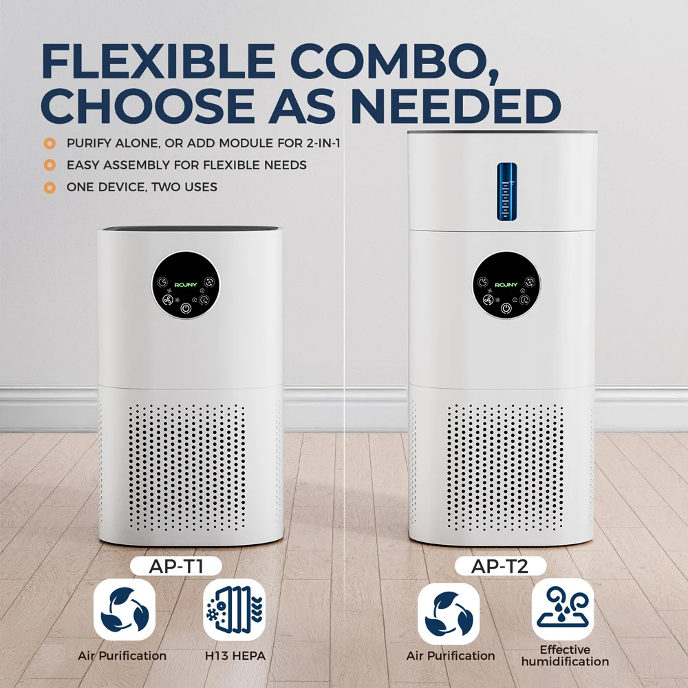 Luft reiniger mit Luftbe feuchter kombination für Heim allergien und Heimtier haare, Raucher im Schlafzimmer, h13 True Hepa Filter,2-in-1 – Detail 4