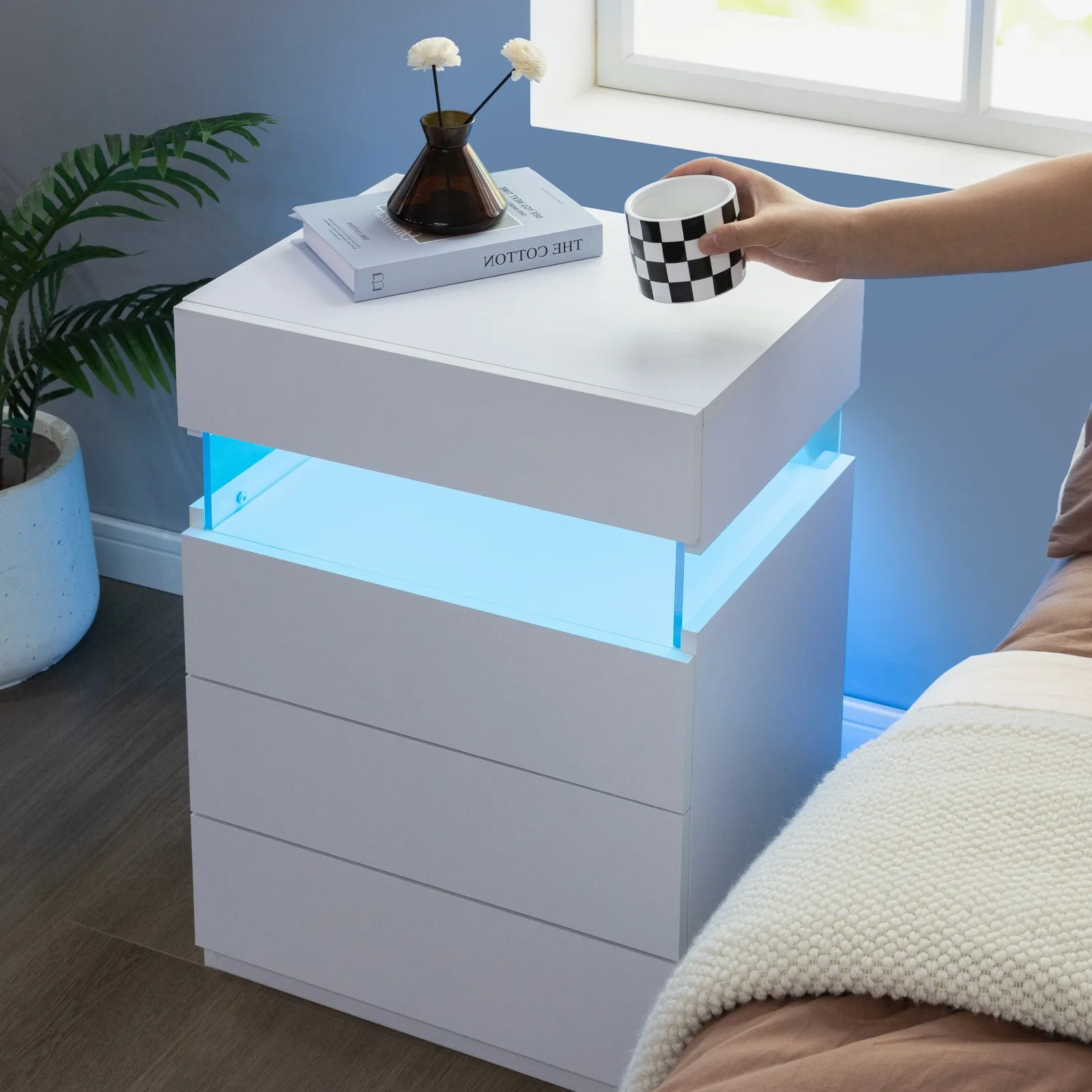 LED Nightstand with Storage 4