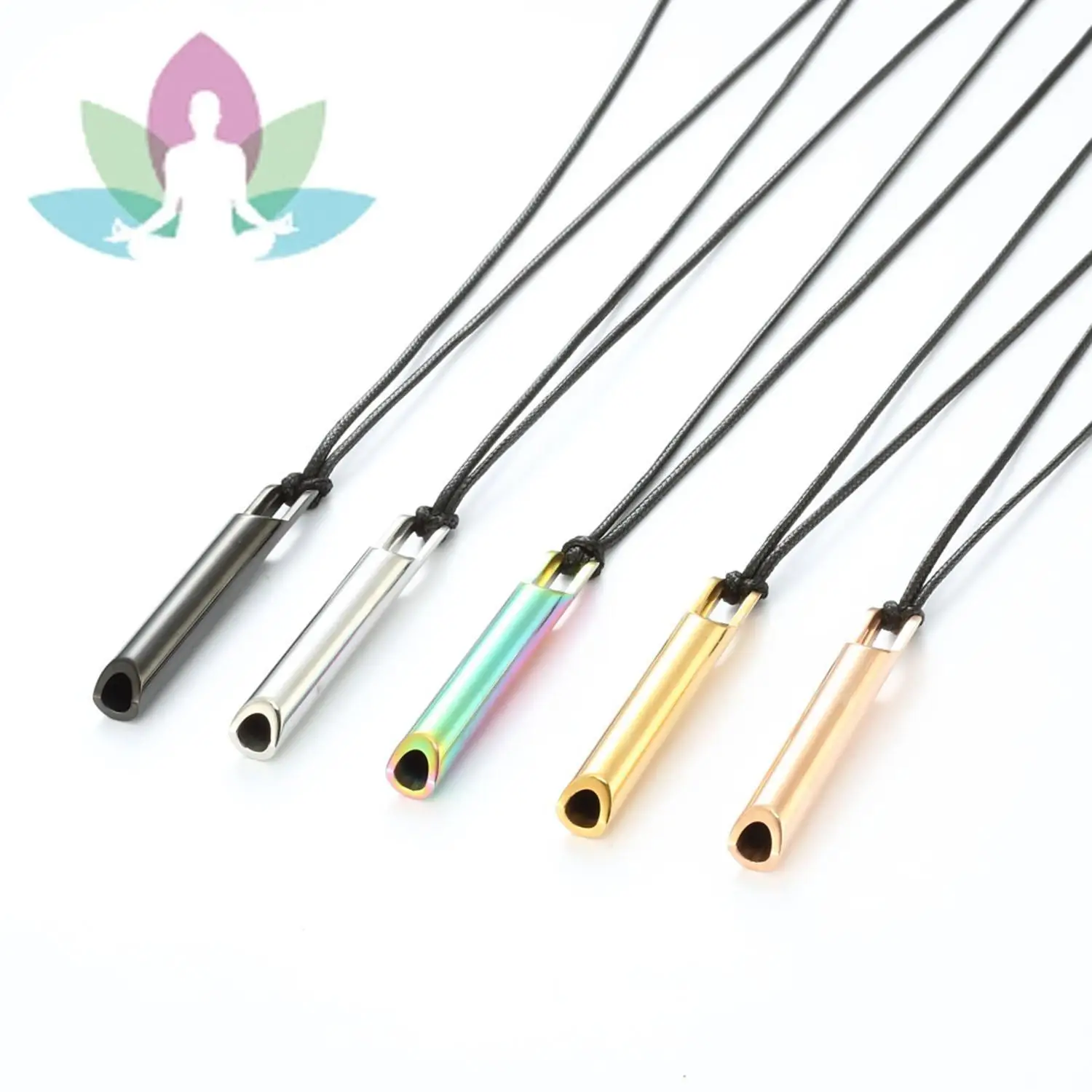 Stainless Steel Mindful Breathing Necklace For Anxiety Relief Stress Relief Stress Anxiety Whistle Necklace Rotatable