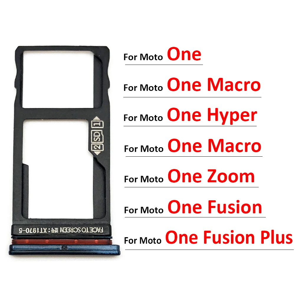 New SiM Tray For Motorola Moto One Macro Action Zoom Hyper Fusion Plus SIM Card Slot SD Card Tray Holder Adapter