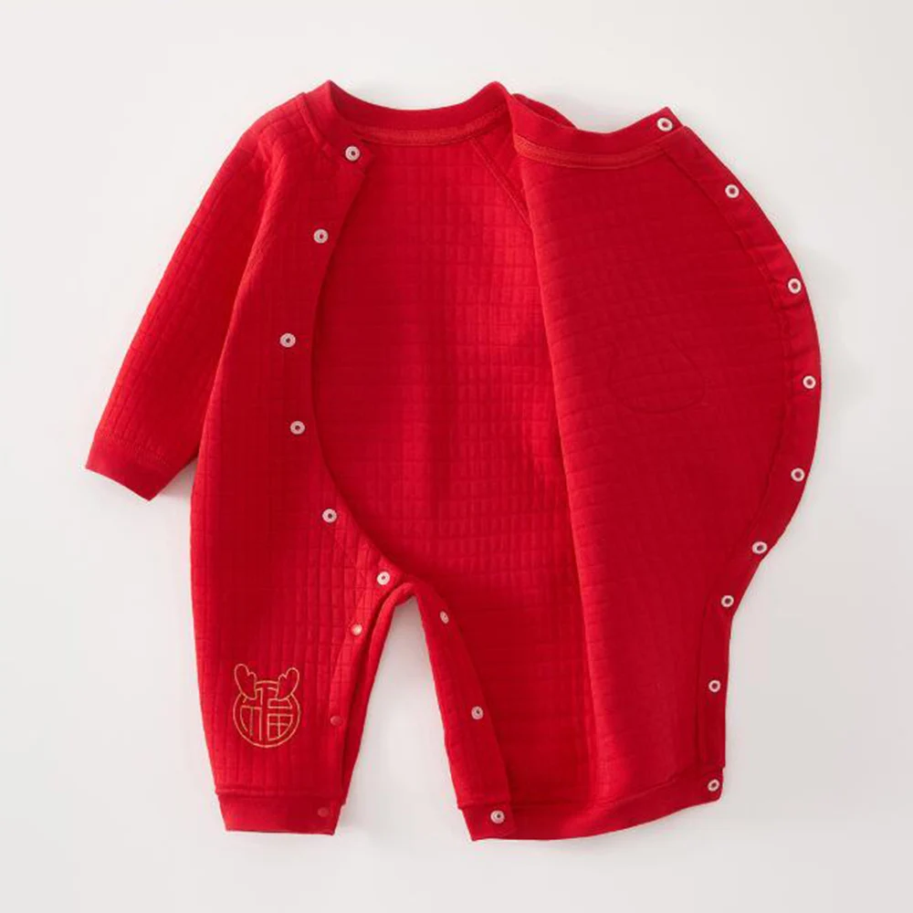 Christmas Baby Rompers Long Sleeve Quilted Warm Autumn Winter Unisex Newborn Clothes For Boys Girls Infant Jumpsuits  -128