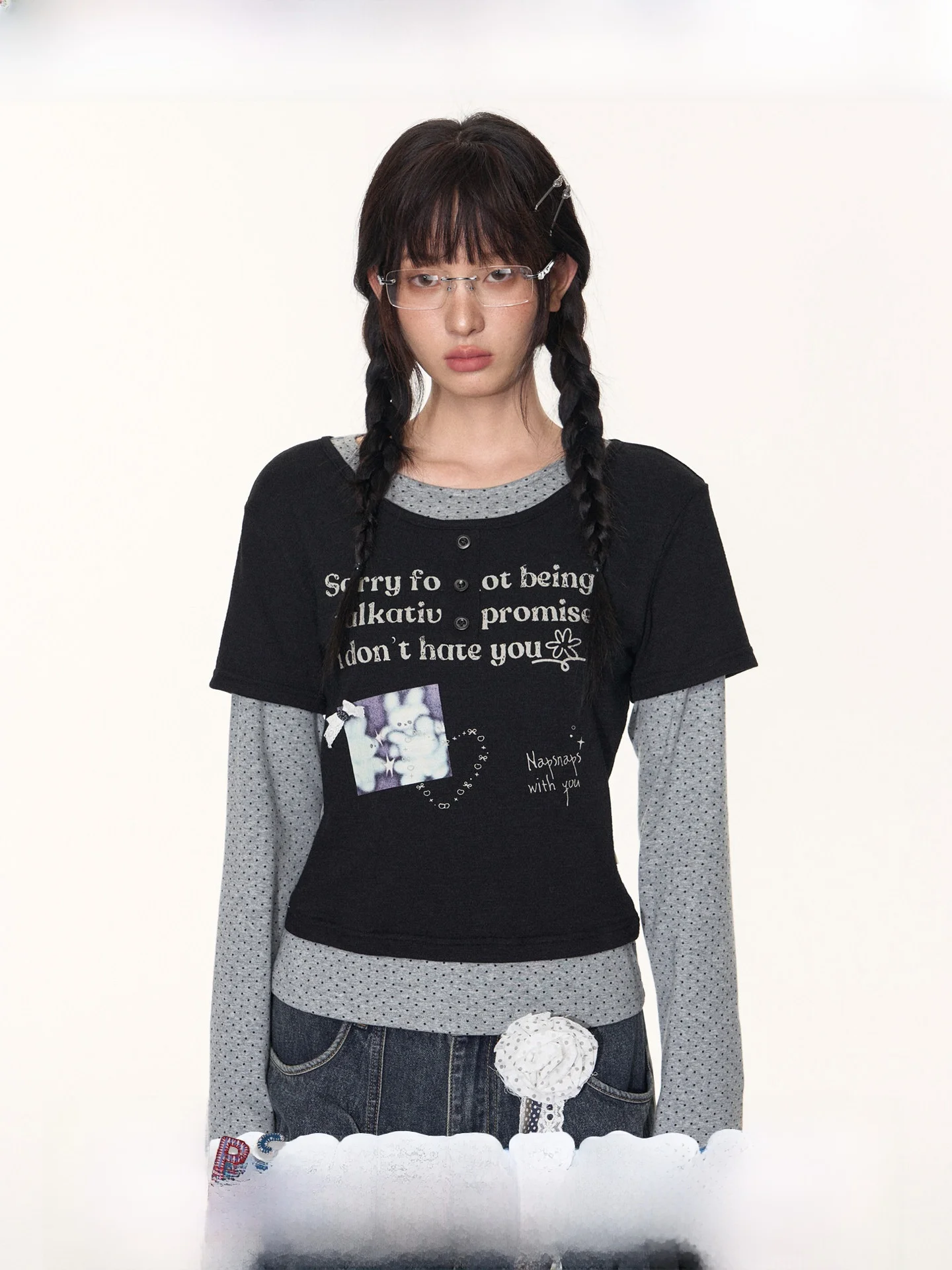 

Takeanap Original Color Blo Long Sve T-irt Women's Sweet Cool Casual Top Autumn New Sle Polyester Cotton Blend Sweat...