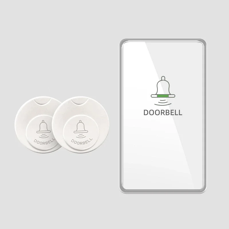 White Wireless Doorbell Switch Self Generating Battery Free Ultra Long Sensing Distance Household Black Wireless Doorbell For