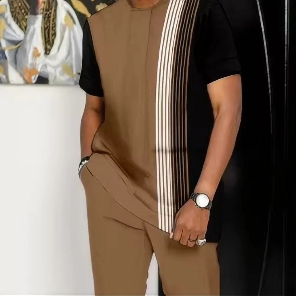 Men's Wear 2025 New Joogers Clothing 3D Printed Pa Summer Fashion Men's Sportswear Short Sleeved T-shirt+pants Two-piece Set