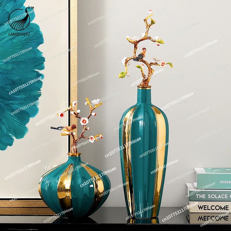 New Chinese Style Light Luxury Vase Decoration, Living Room Decorations, High-End Art Modern Home Furnishings