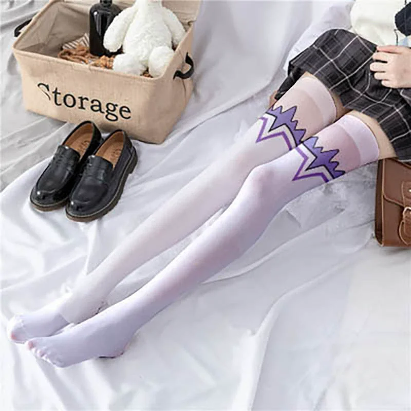 Anime Re Life dans un monde différent de zéro Emilia Cosplay bas genou chaussettes hautes collants pour fille bas en Nylon