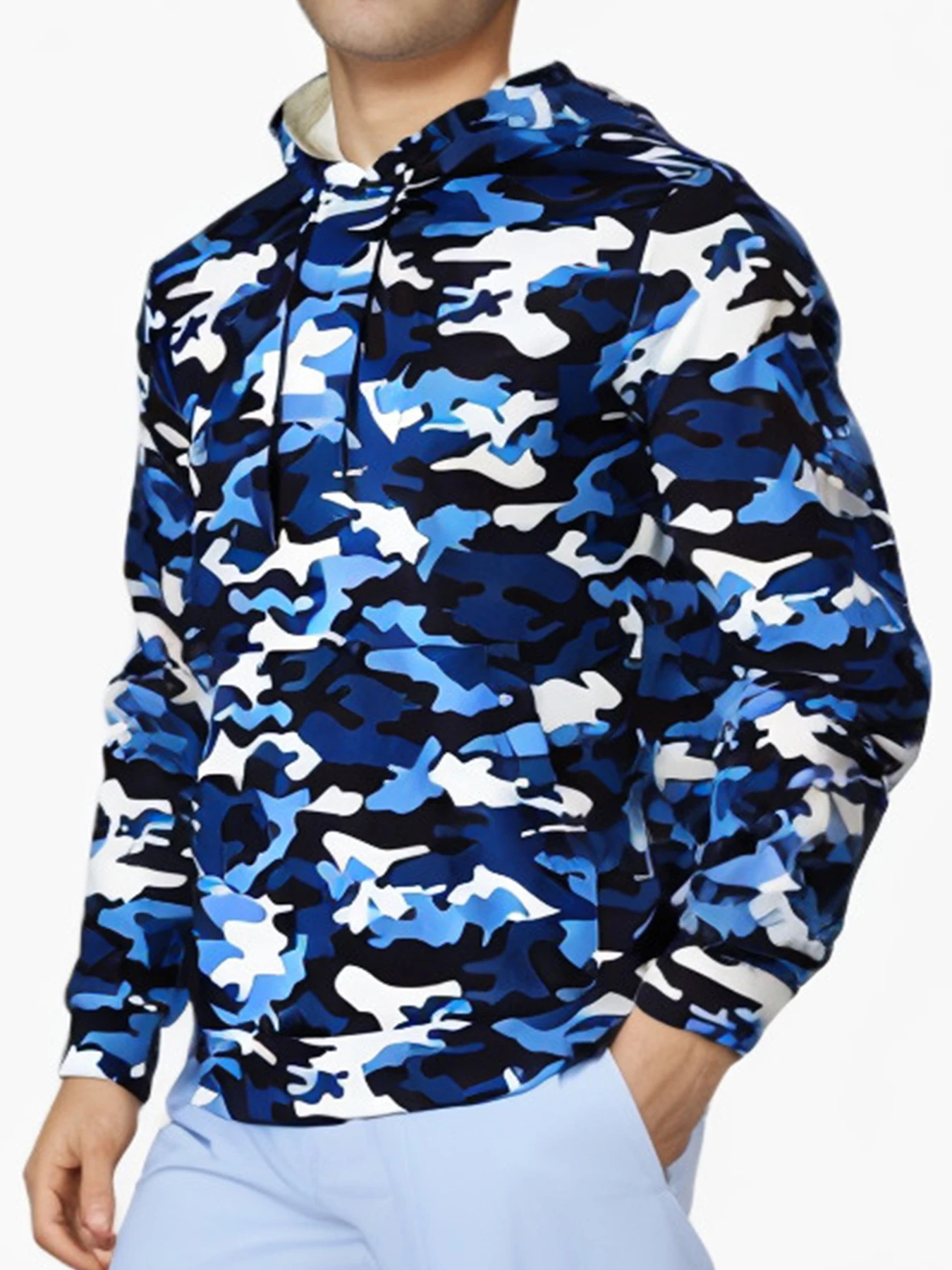 Autumn and winter leisure fitness sports trend brand camouflage print hoodie