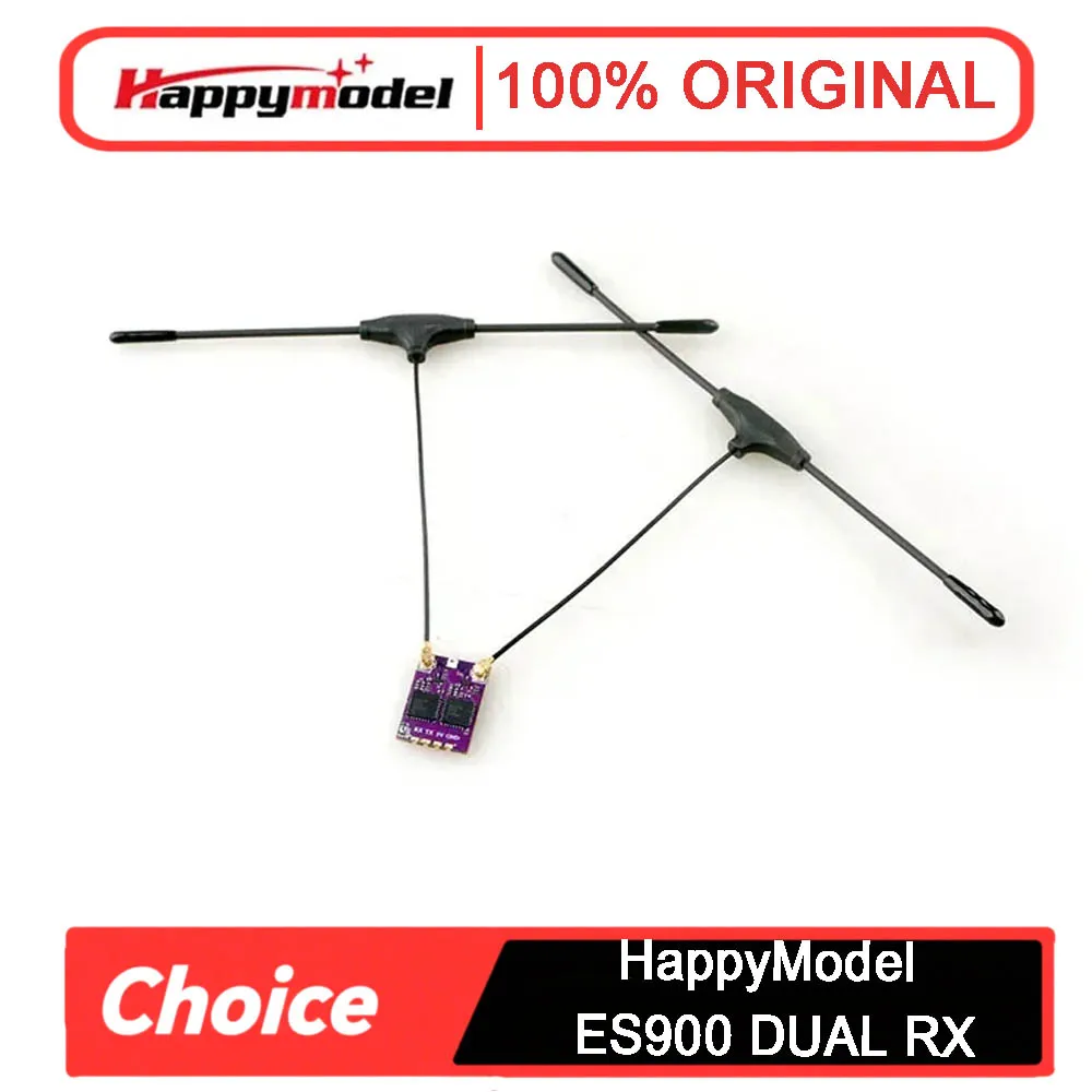 

HappyModel ES900 DUAL RX ELRS Diversity Receiver (915MHz/868MHz, TCXO-Equipped) - For Long-Range FPV Drones/RC Aircraft