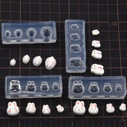 Miniature Cute Bunny Mold Ultra-light Clay Silicone Molds Soft Pottery Handmade Rabbit Uv Glue Mold Polymer Clay Tool