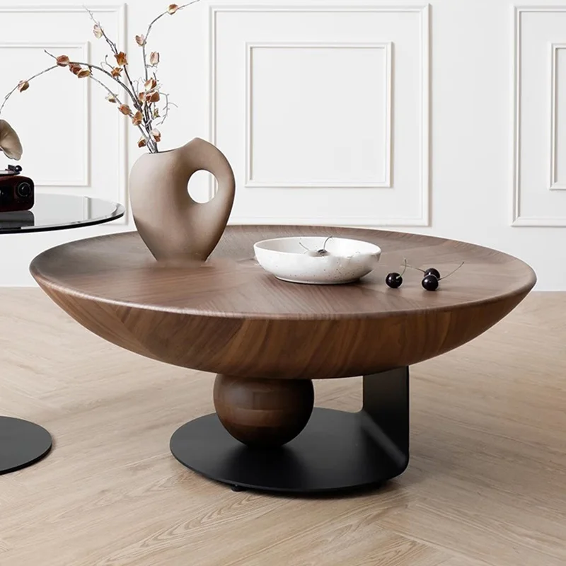 

Modern Nordic Coffee Table Round Metal Legs Design Elegant Coffee Table Trendy Simple Coffee Table Living Room Furniture