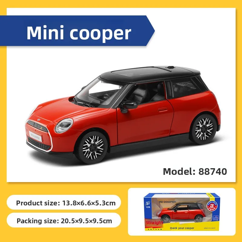 

CCA литой под давлением 1/28 BMW Mini Cooper, модель автомобиля из сплава, звуковой свет, детский мальчик, литая под давлением игрушечная коллекция автомобилей, миниатюрная Voiture