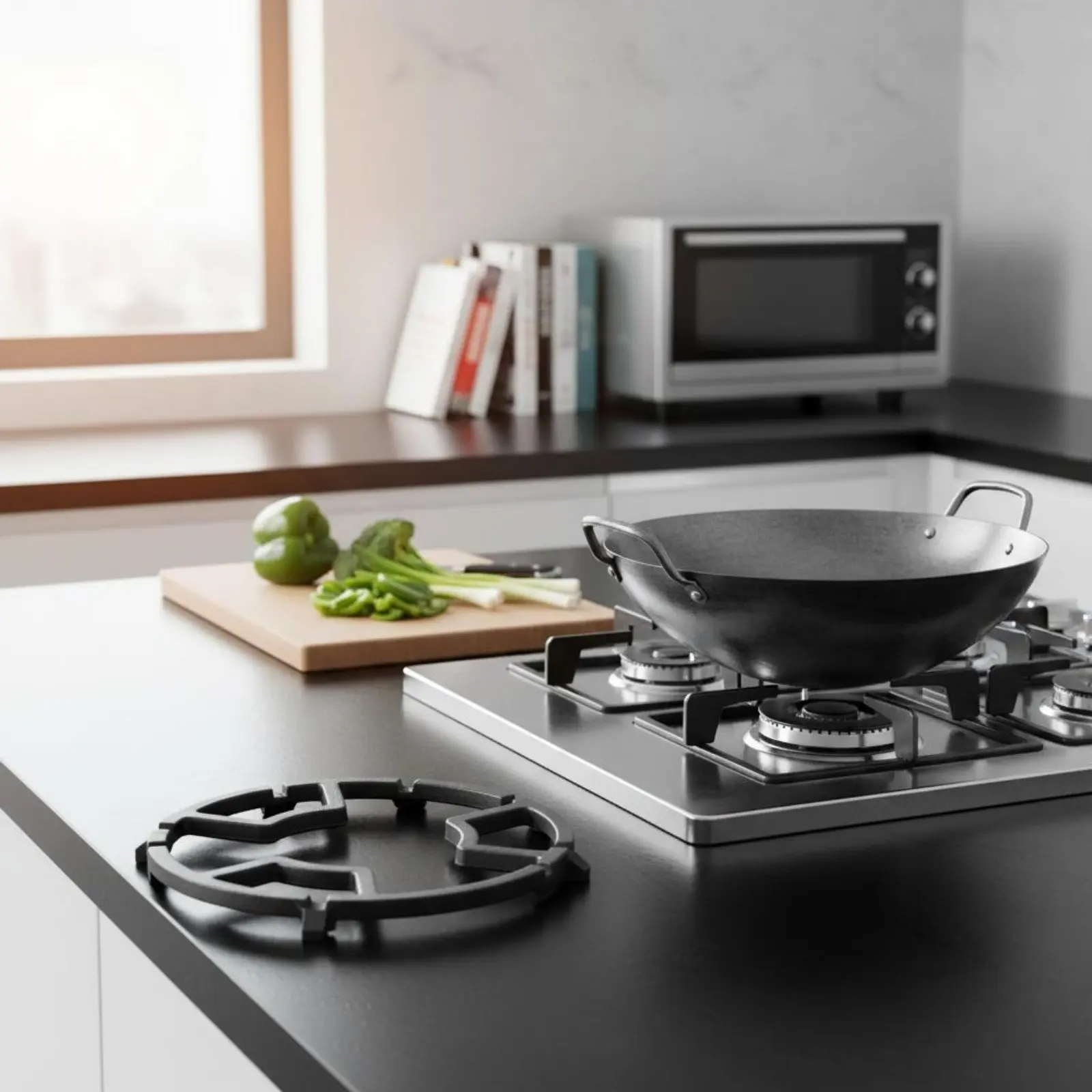 Gas Cooktop Pot Stand Non-Slip Wok Loop Support Cast Iron Burner Grate Heat Resistant Kitchen Accessory