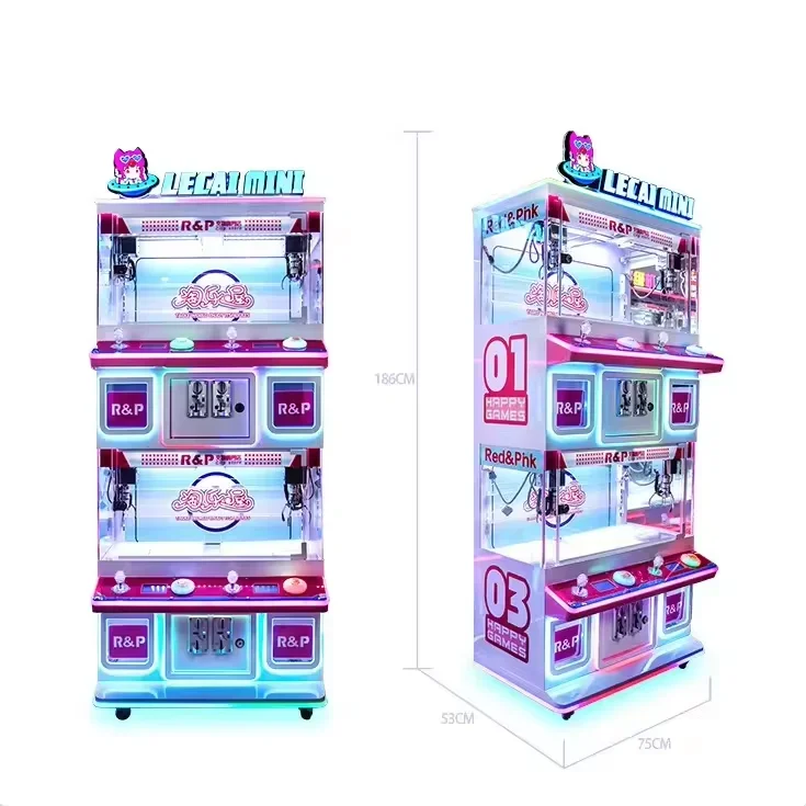 Toy Catcher Prize Arcade Game Small Doll Crane Machines 4 Players Mini Store Doll Plush Crane Claw Machine