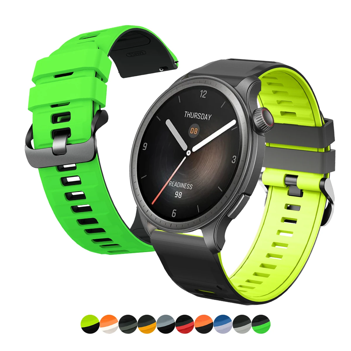 22mm Sport-Silikonarmband für Huami Amazfit BALANCE 2 Smartwatch, kompatibel mit Amazfit Bip 6 5/GTR 4 3 2 2E/GTR 47mm Armband Correa