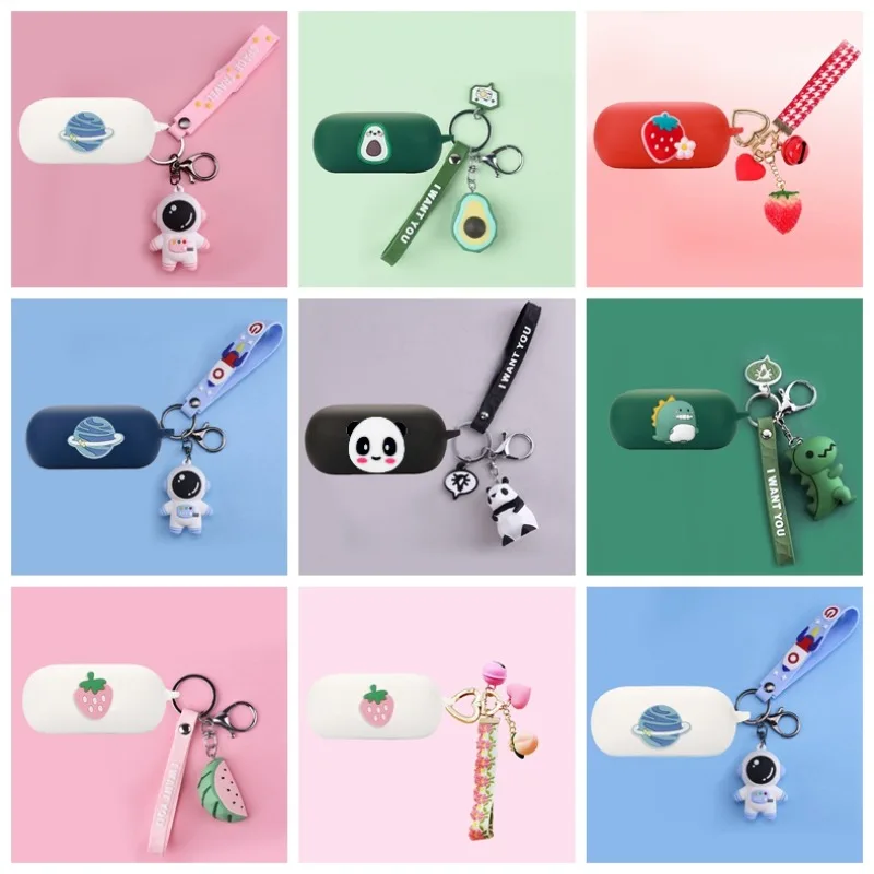 Casing kartun untuk Skullcandy Sesh EVO casing lucu hewan silikon Bluetooth earphone casing penutup Fundas