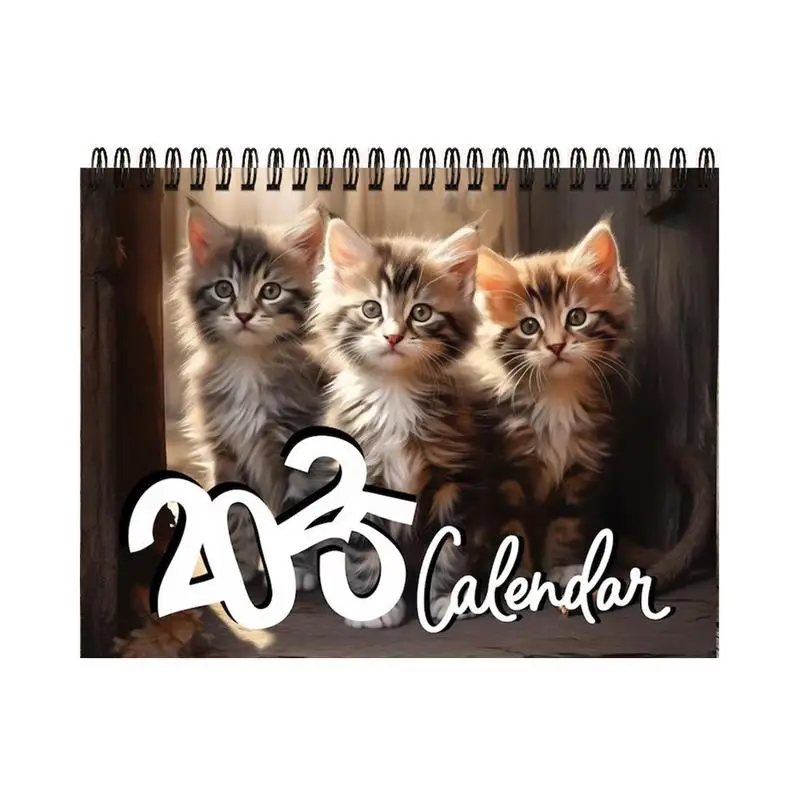 Calendários de gatinho 2025 calendário de parede de gatinho para planejamento diário semanal planejador mensal janeiro de 2025 de dezembro de 2025 fácil planejamento de parede de gatinho