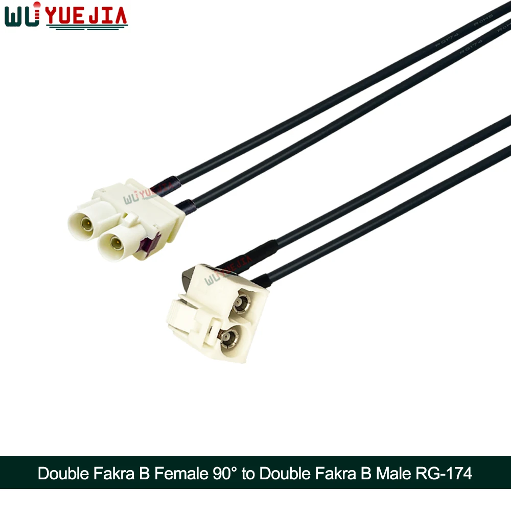 

Twin Fakra Cable White Fakra Code B Male to Double Fakra B Female 90° RG-174 RF Coax Cable WIFI Antenna Extension Jumper Pigtail