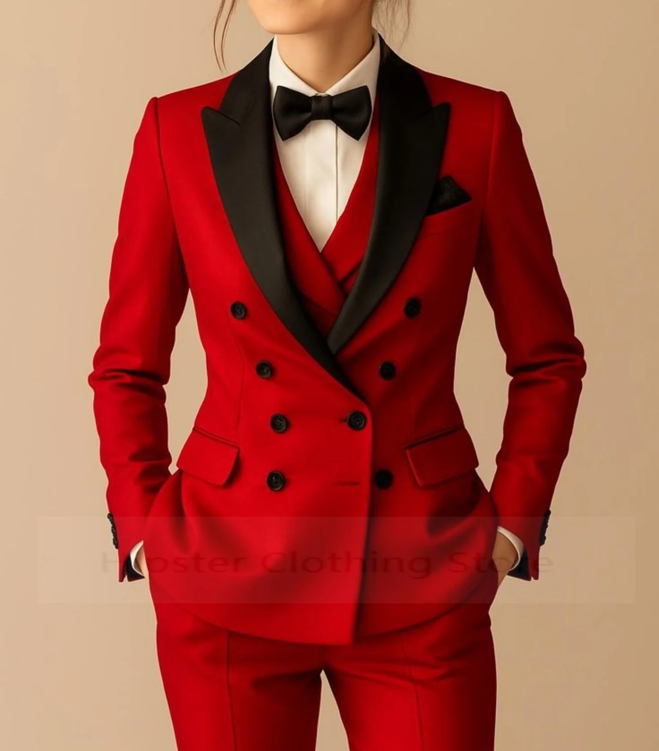

New Women Suits Lady Business Office Tuxedos Mother Wedding Party Formal Ladies 3 Piece Set Jacket Vest Pants