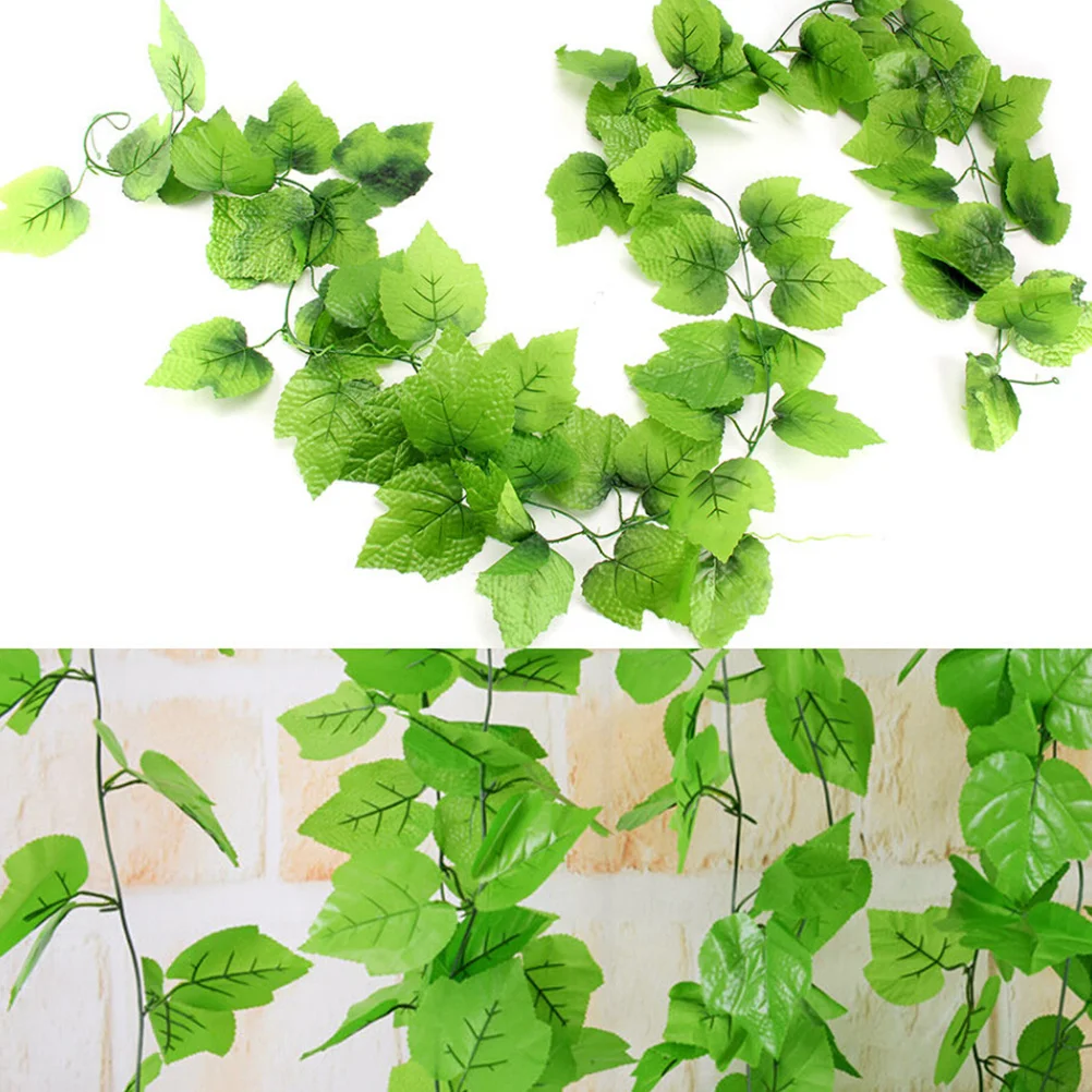 

10Pcs Artificial Vine Garland Hanging Foliage 2.4m 66 Leaves Wall Plants Decor Wedding Home Garden Office Pumpkin Leaf