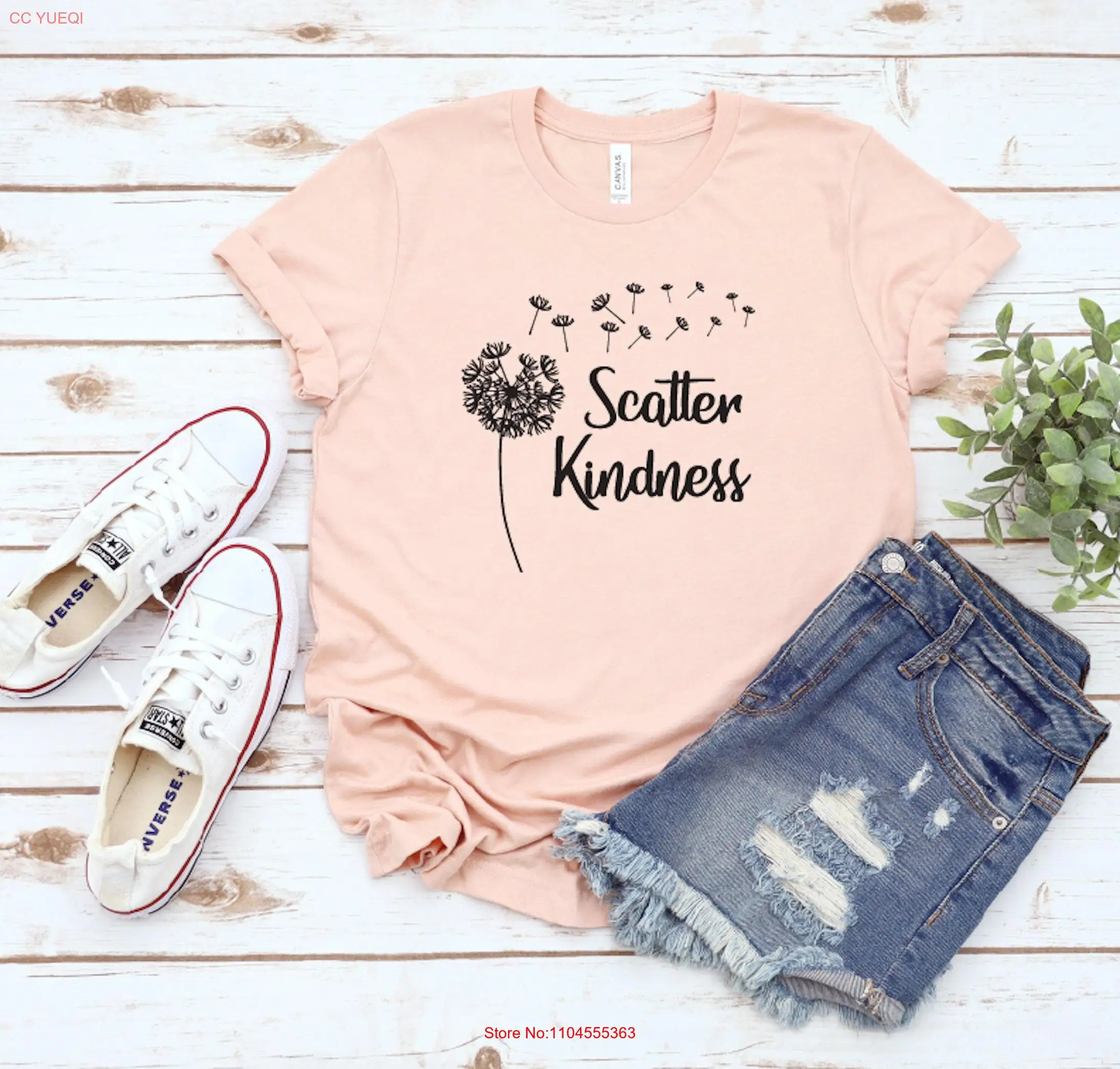 

Футболка Scatter Kindness Wildflower Dandelion Flowers in Nature Blossoms с длинными или короткими рукавами