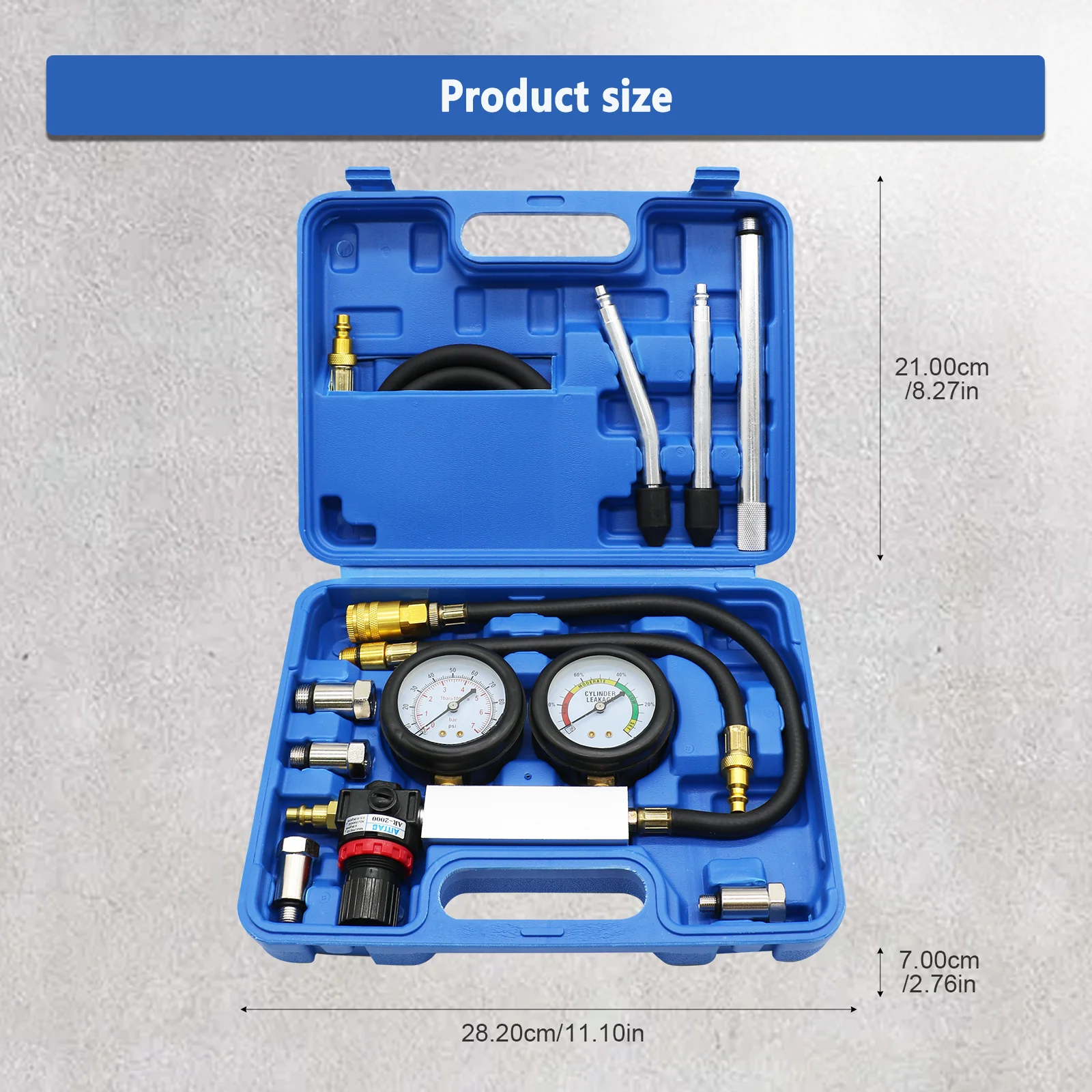 New TU-21 Petrol Engine Cylinder Compression Leak Detector Cylinder Leakdown Compression Tester Petrol Engine Tester Gauge Tool