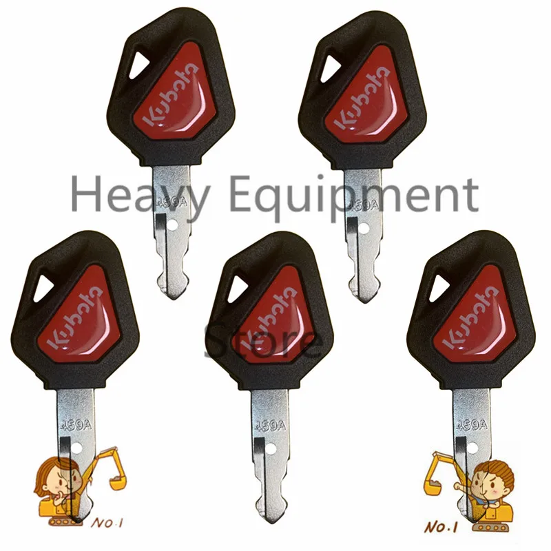 

5pcs 459a excavator accessories ignition key For Kubota U15/30/135/155/161/163 start key excavator door key quality