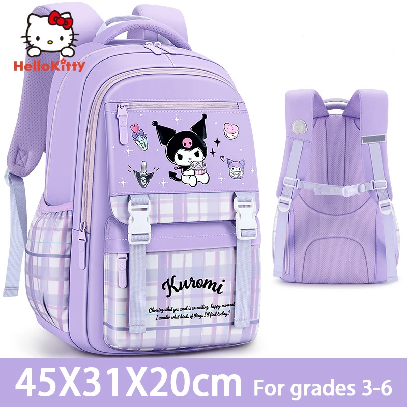 Minso Kuromi Écolière Étanche Cartable Primaire Élève Grade3-6 Sac À Dos Élève Dessin Animé Grande Capacité Sac D'école Fille Cadeau