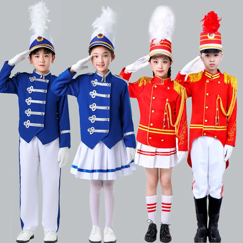 

Halloween Kid Boy Girl Nutcracker Costume Drum and Trumpet Team Role-playing costume Children's Wind Band Team Young Pioneers