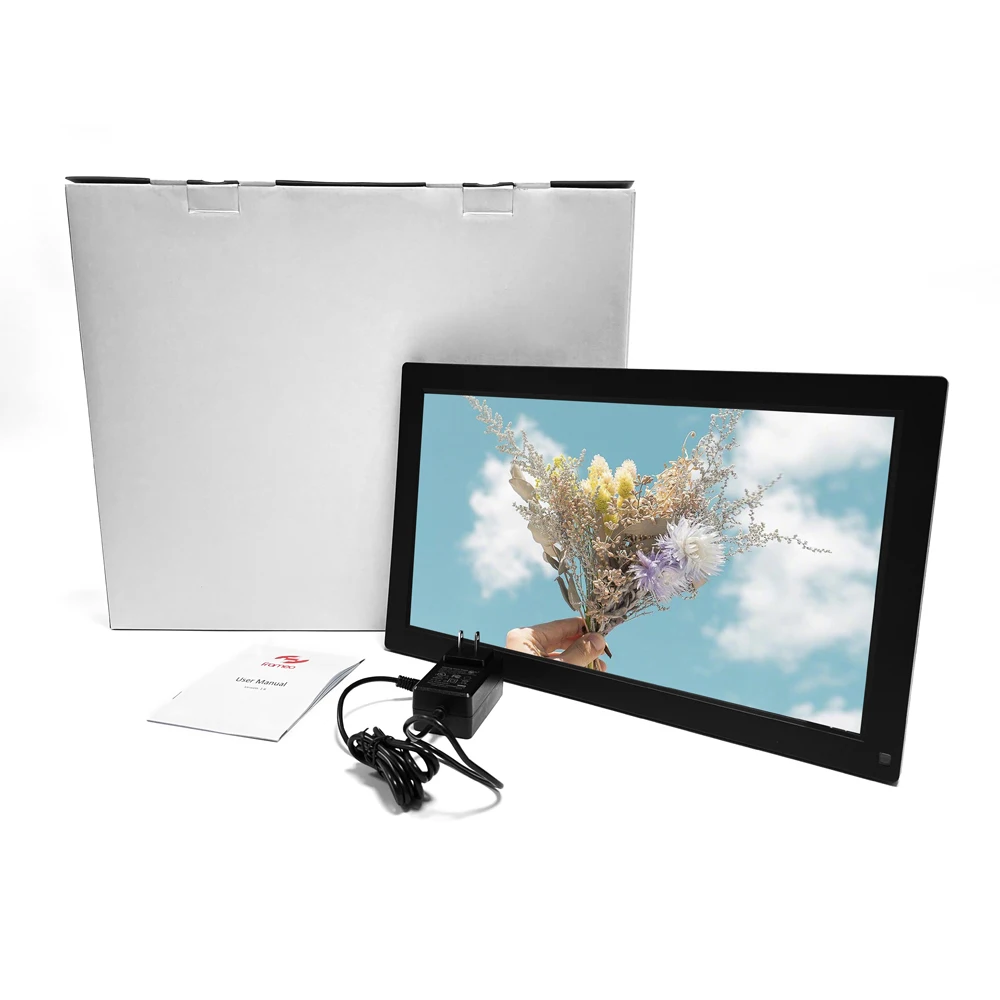 

1920x1080 Touch Screen 15.6" Large Digital Photo Frame with 32GB Share Photos Videos Via Frameo App Gift for Family