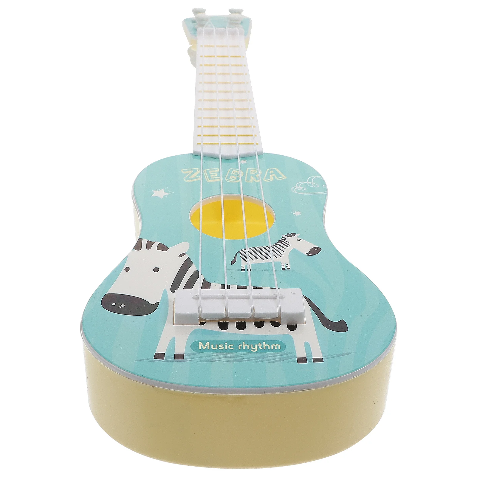 Plástico crianças ukulele material seguro iniciante instrumento musical guitarra crianças educação musical brinquedo cordas instrumento brinquedo