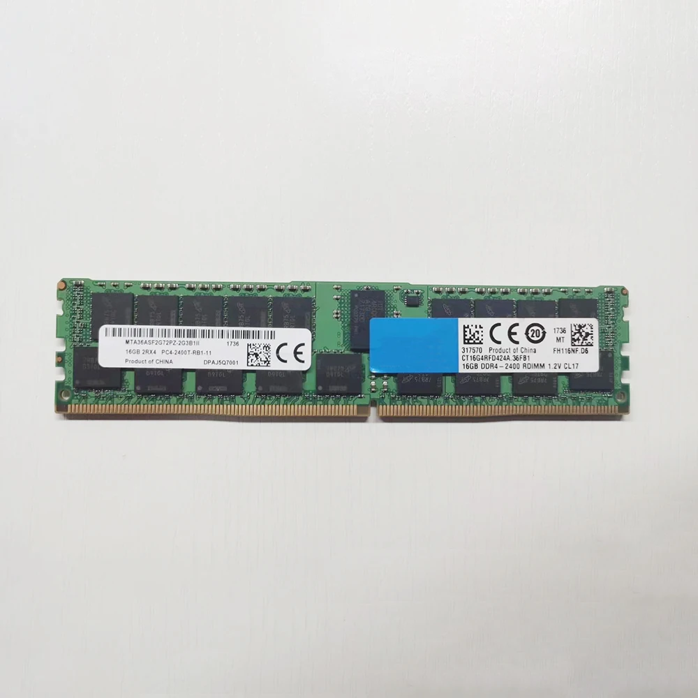 1 Pcs 16G 16GB 2RX4 DDR4 2400 PC4-2400T-RB1 For MT RAM MTA36ASF2G72PZ-2G3B Server Memory Fast Ship High Quality