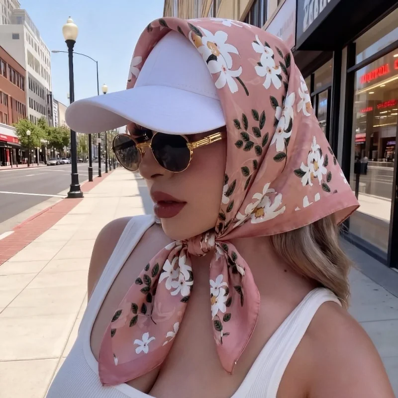 

Scarf Women's Silk Hijab Luxury Shawl Wraps Headscarf Neckerchief Bandana Ribbon Hair Bands Designer Foulards Luxury Brands