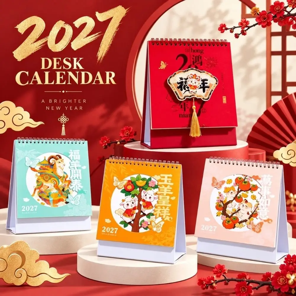 Spiral Bound Desk Calendar Daily Note Writing Space Calendar Planner Standing Habit Tracker Desktop Calendar Study Planning