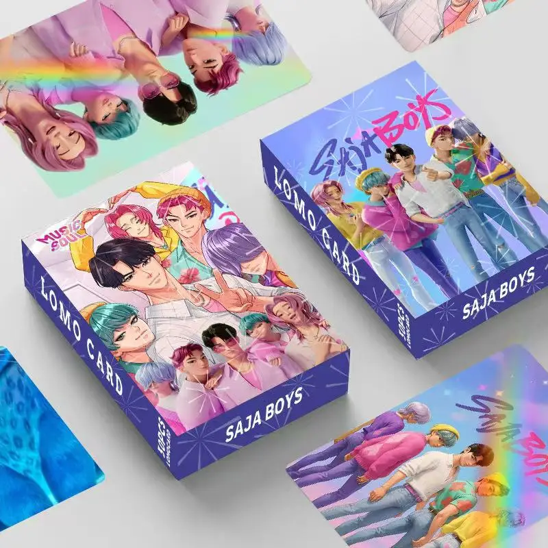30 قطعة من بطاقات KPop Demon Hunters المجسمة للأولاد غزة على الوجهين بطاقات صور LOMO ، مجموعة بطاقات تجارة أنيمي لمحبي Scra