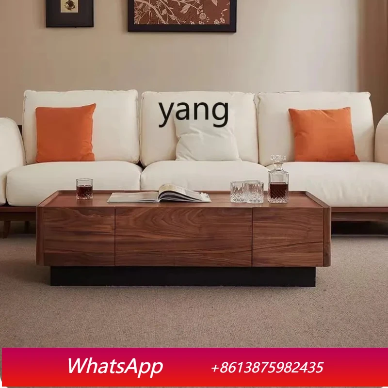 

Журнальный столик LMM из черного ореха, полностью из массива дерева, для гостиной, домашний чайный столик, низкий кофейный столик