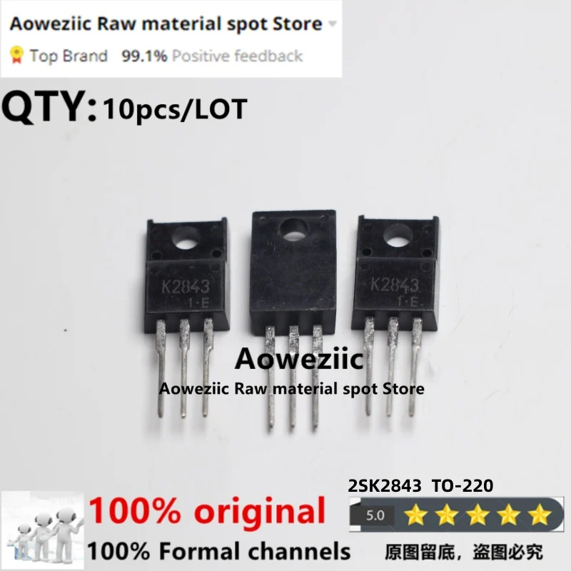 Aoweziic  100% New Imported Original  2SK2843 K2843 TO-220F MOSFET 10A 600V