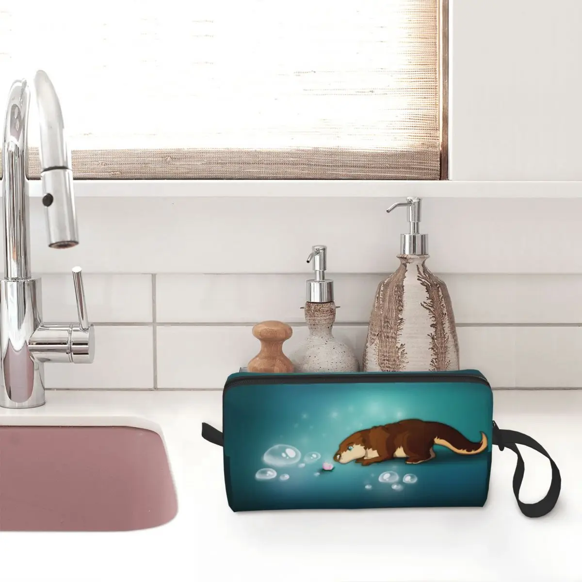 Custom Sea Otter Travel Cosmetic Bag Women Pet Animal Makeup Toiletry Organizer Ladies Beauty Storage Bags Dopp Kit Box Case