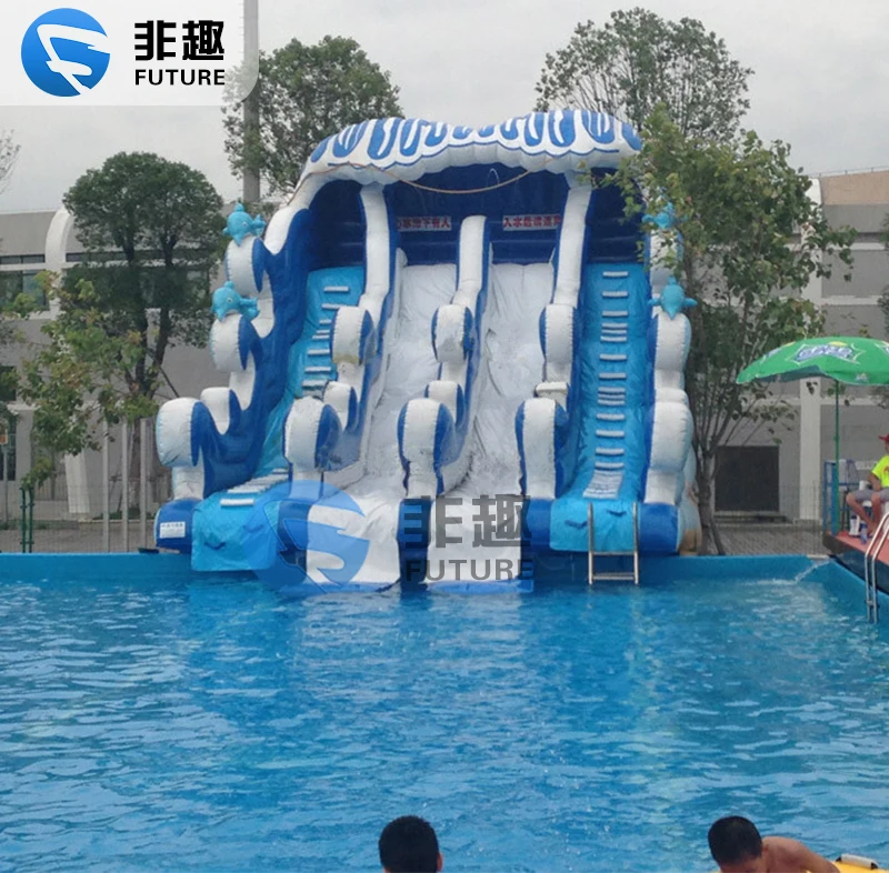 Abrasion-resistant PVC Inflatable Water Slide Professional Manufacturing Inflatable Water Park Backyard Entertainment Facilities