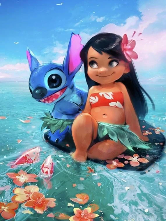 Lilo Stitch Quebra-cabeças para crianças, Disney Cartoon Characters, Wooden Puzzle, Jogo de inteligência infantil, Brinquedos artesanais, 35 pcs