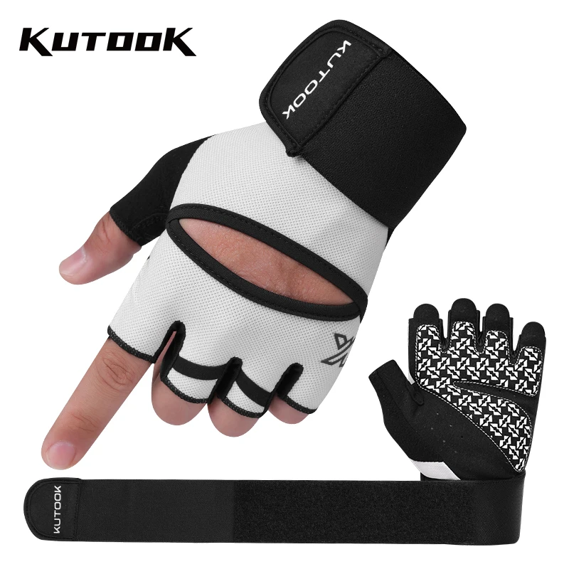 KUTOOK Workout Gloves for Men Women Padded Weight Lifting Gloves with Wrist Wraps Support Full Palm Protection Grip for Gym T