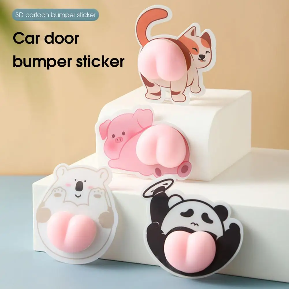 Bumper Protectors 3Pcs Stylish Anti-collision Widely Used  3D Cartoon Anti-scratch Bumper Stickers for Home